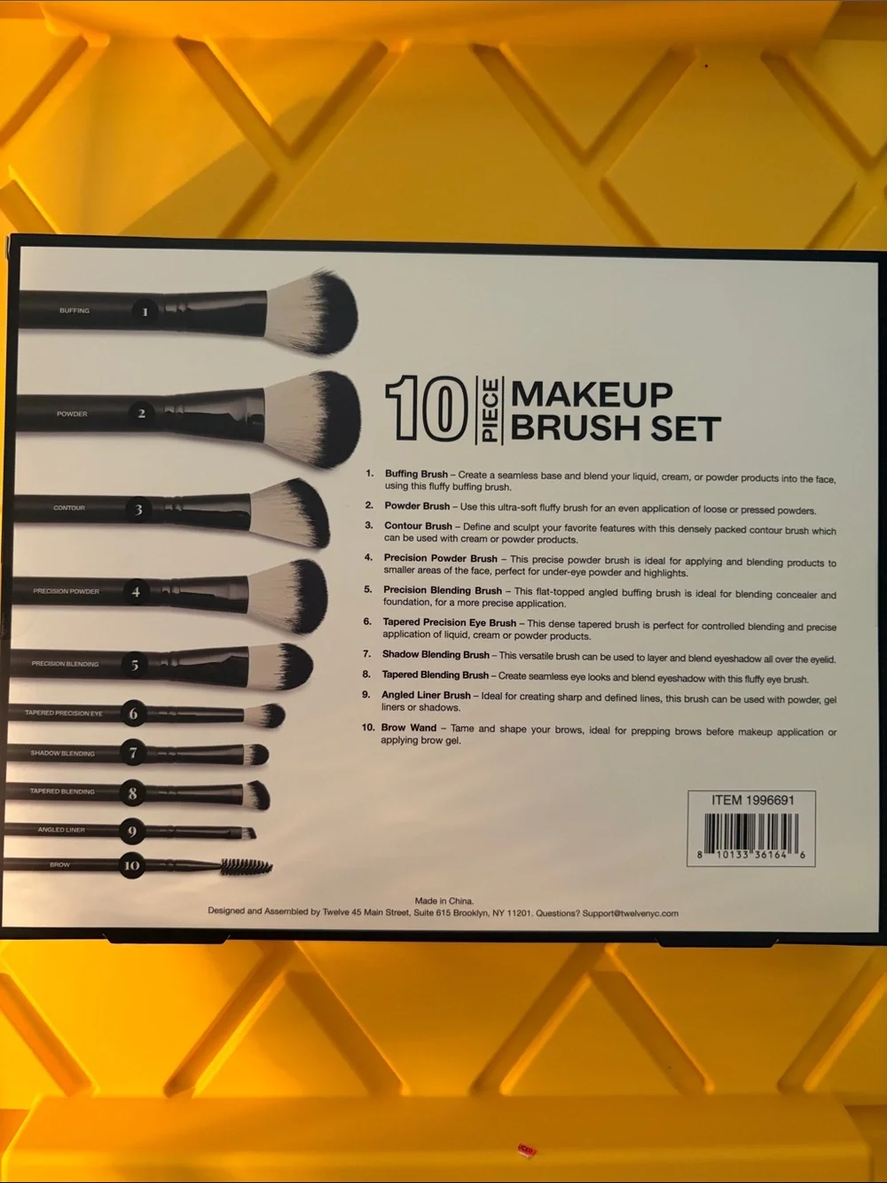 🌴XII Collective 10 Piece Makeup Brush 10 Pc Set